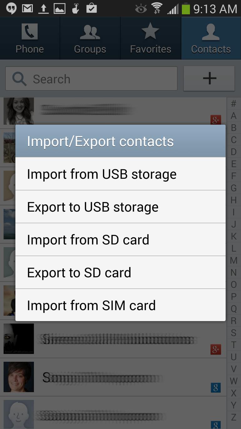 transfer contacts from android to pc