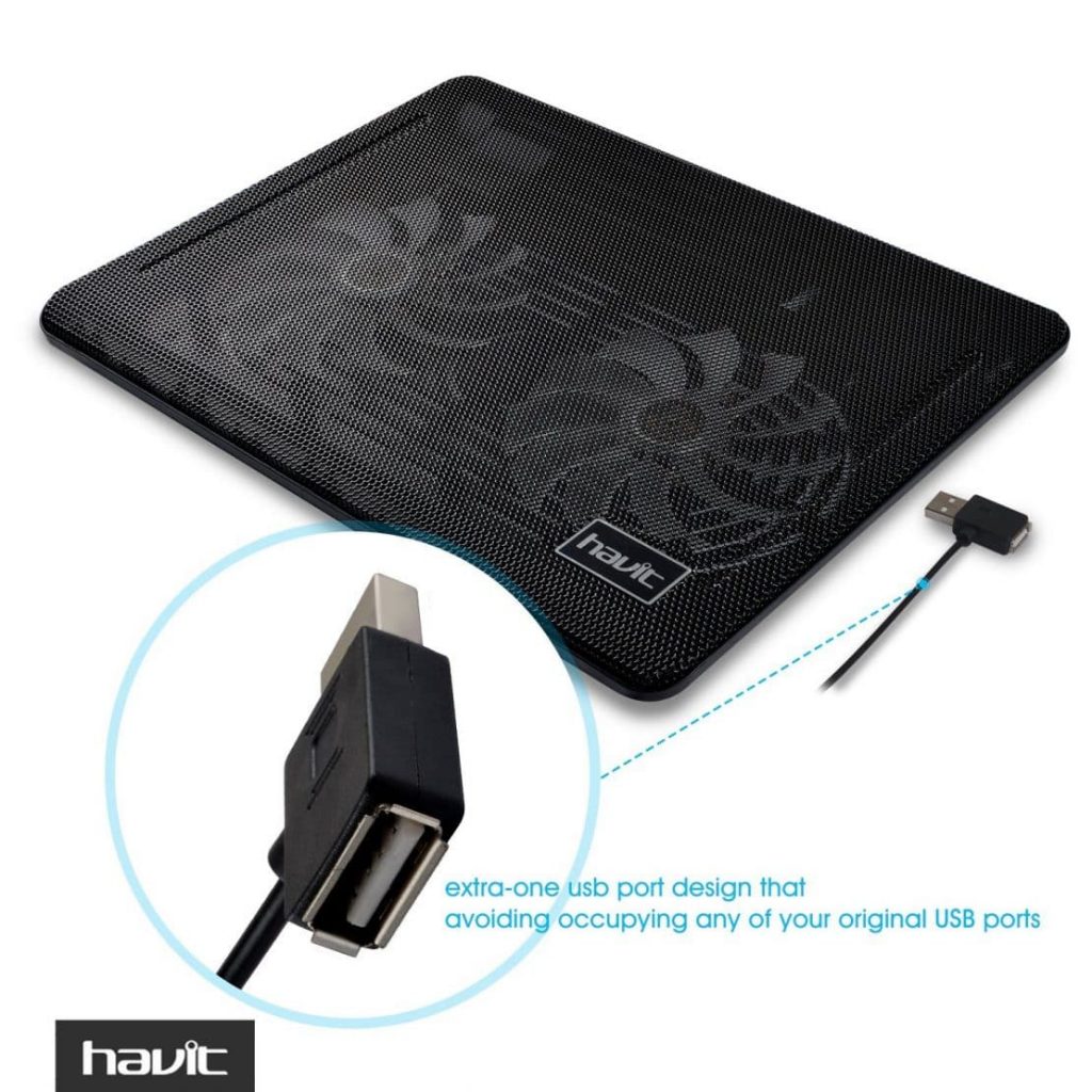 HAVIT HV-F2033 Super-slim Laptop Cooler Cooling Pad (2 Fans) - Extra USB Port