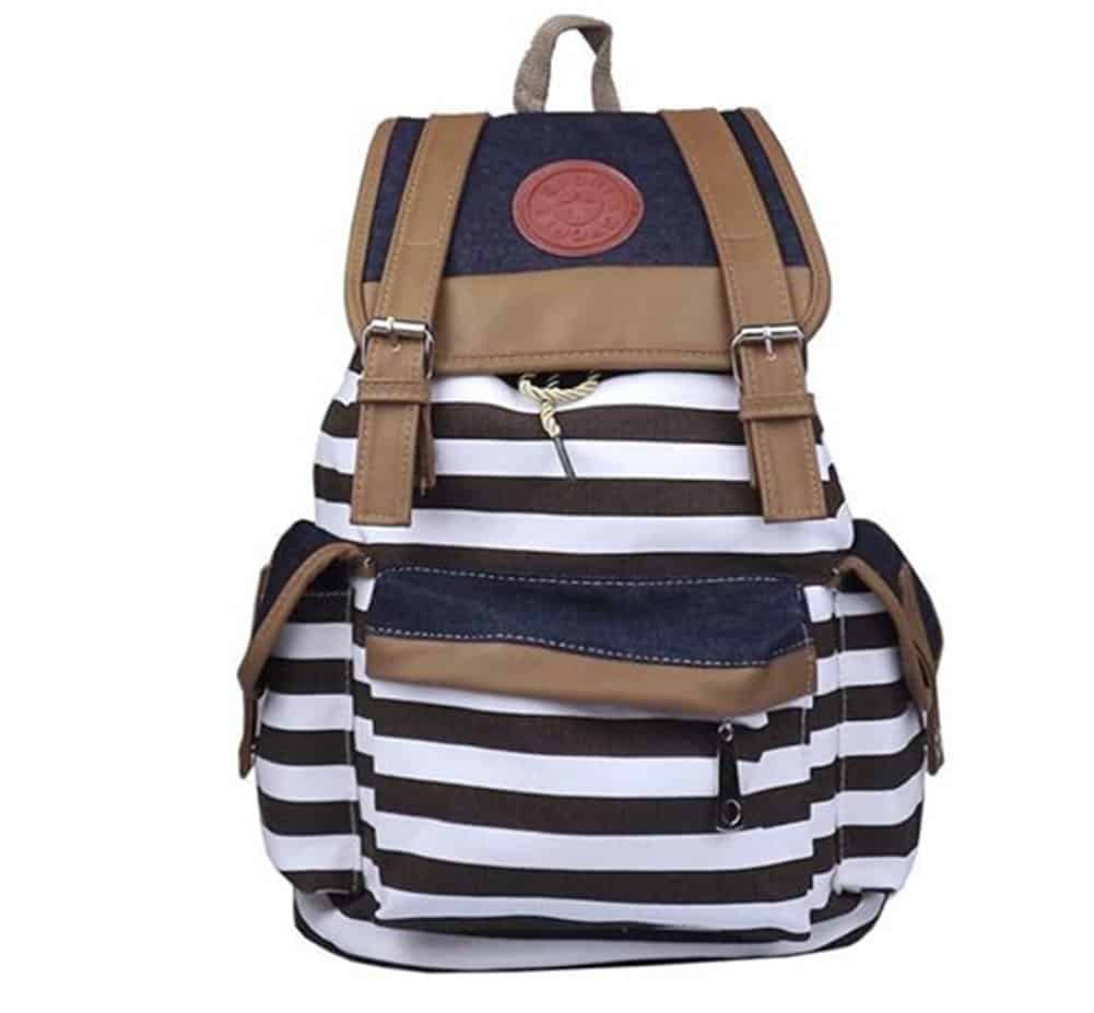 Wowlife Unisex Canvas Backpack for College Students - Brown