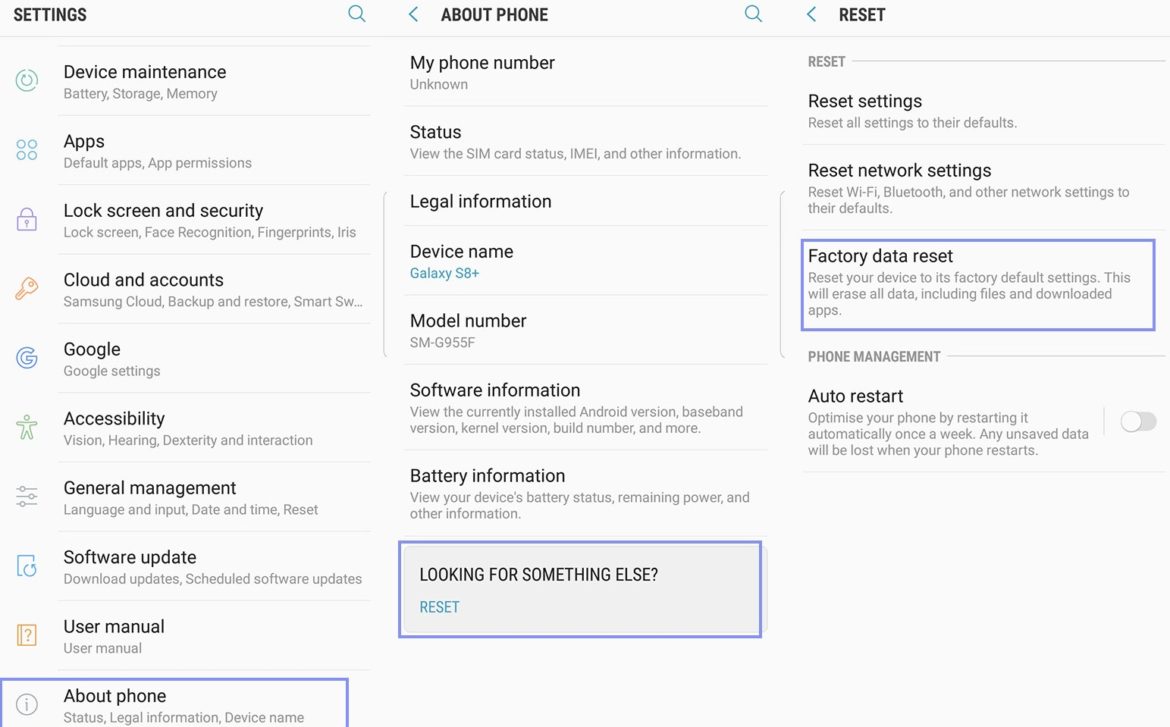 How To Hard Reset A Samsung Galaxy S8 Via Settings
