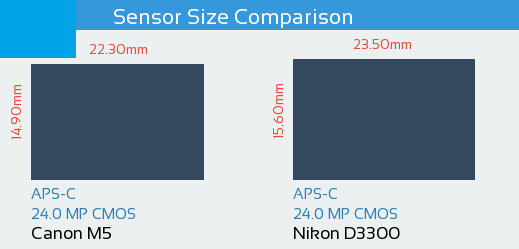 Canon EOS M5 vs Nikon D3300 Sensor Comparison