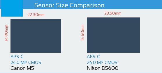 Canon EOS M5 vs Nikon D5600 Sensor Comparison