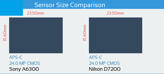 Sony Alpha A6300 vs Nikon D7200 Sensor Comparison