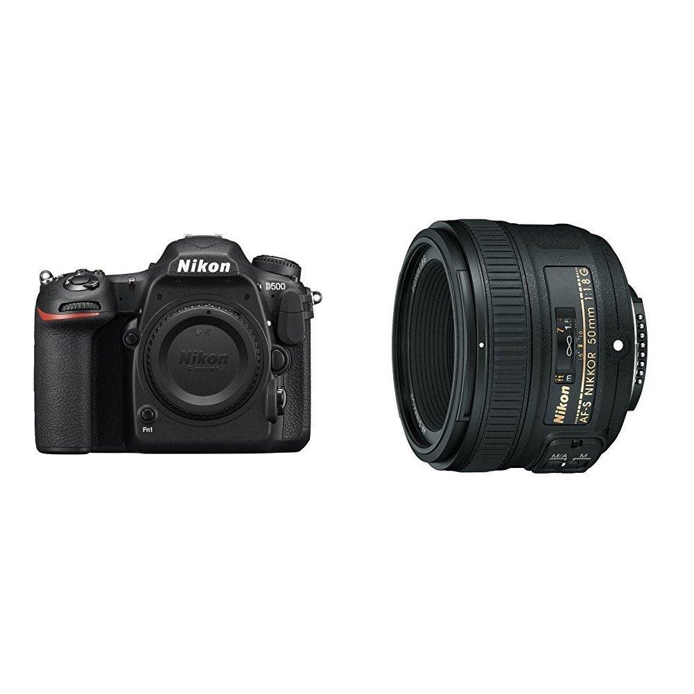 Nikon D500 DX-Format Digital SLR Portrait and Prime Photography Lens Kit
