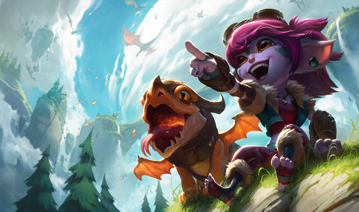 Tristana in her Dragon Trainer Skin. This is an image placed within a tutorial that teachers League of Legends players how to counter Tristana with anyone.