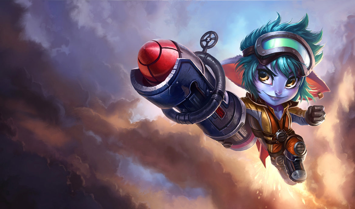 Tristana in her Rocket Girl Skin. This image is part of a tutorial that teaches you how to counter Tristana using tips to formulate strategies.