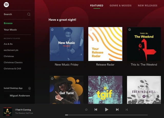 Spotify Web Player - New Interface