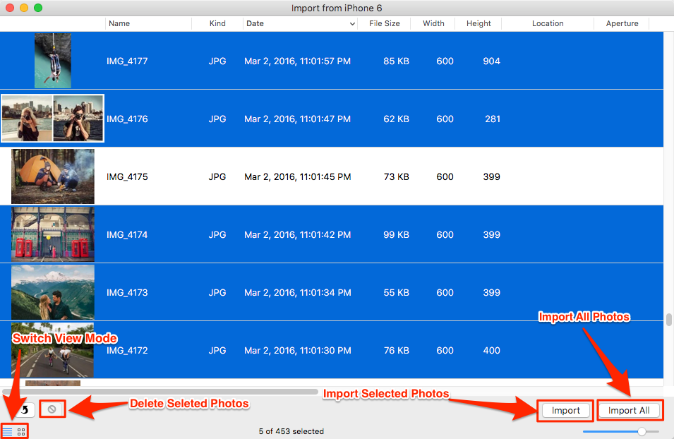 An image describing how to transfer photos from iPhone to Mac using the Preview App on a Mac computer.