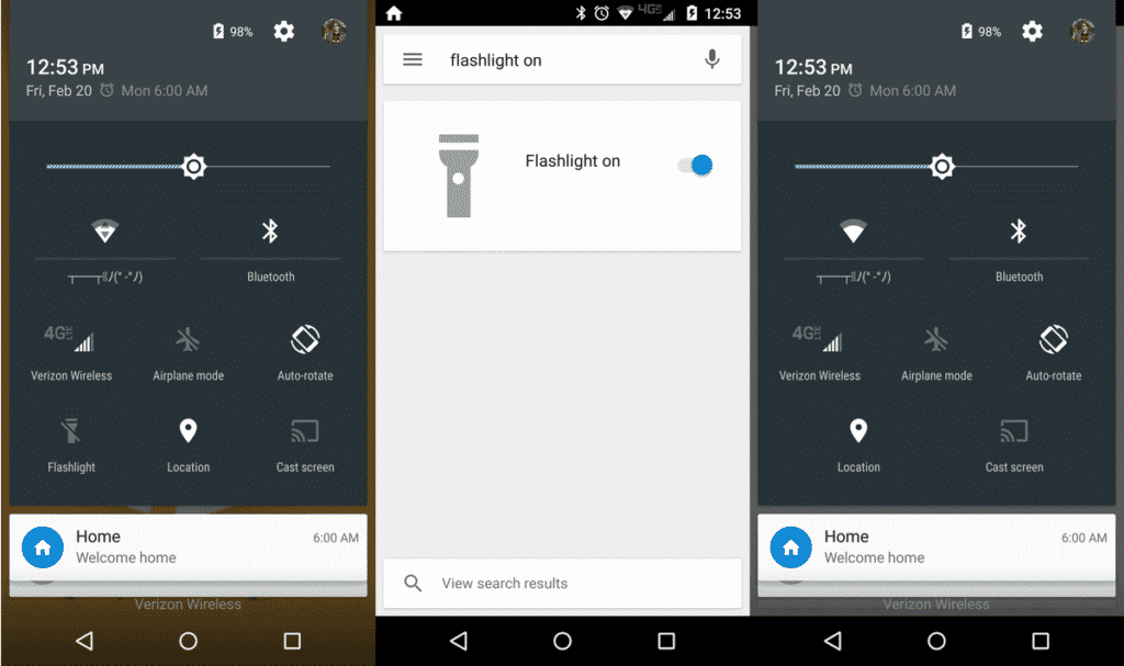 Quick easy methods to turn on flashlight on an android smartphone