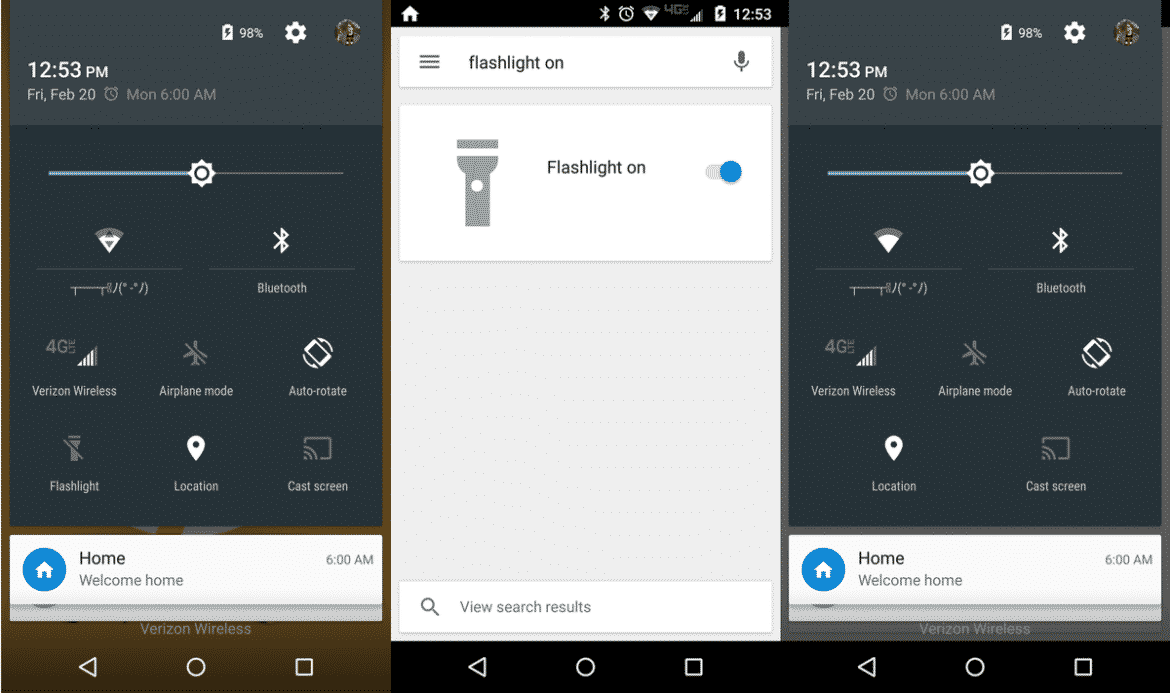 turn on flashlight on android