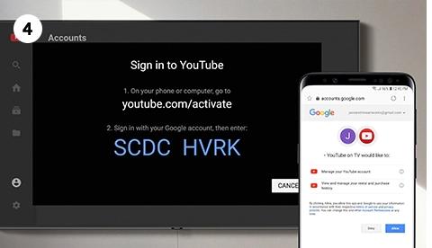 activate youtube by click