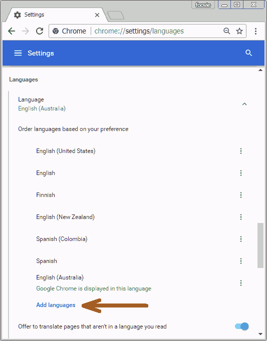 how to change language in google chrome