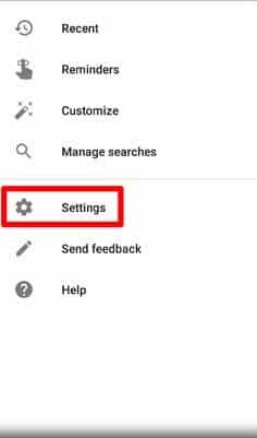 select settings to find the option to turn ok google off