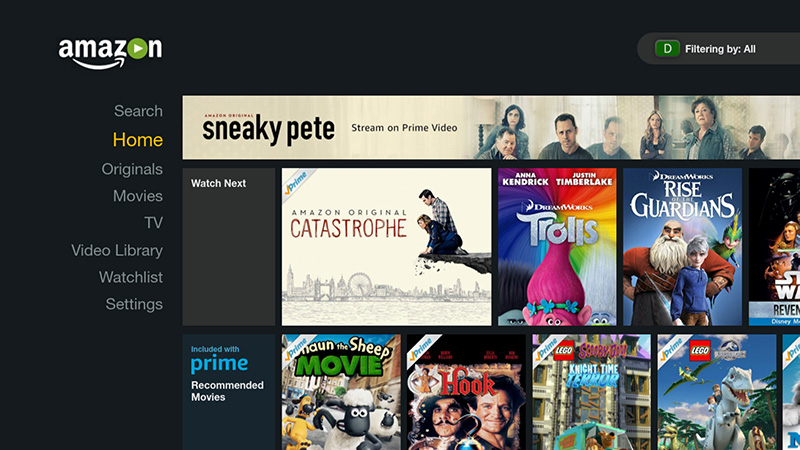 amazon prime video interface