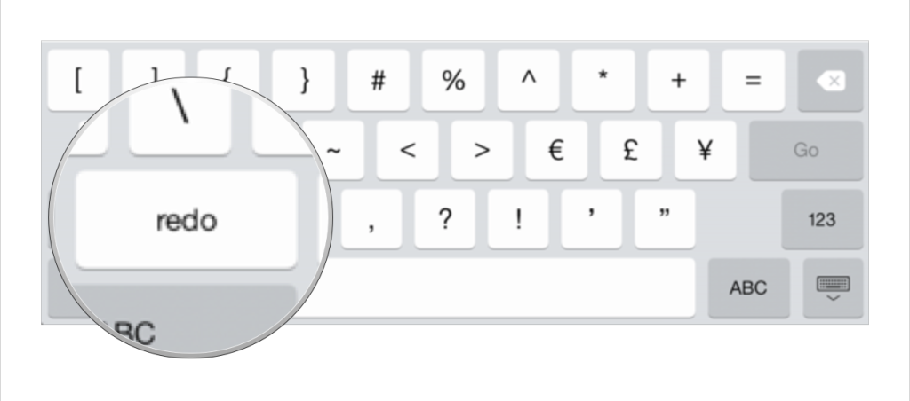 iPad redo button