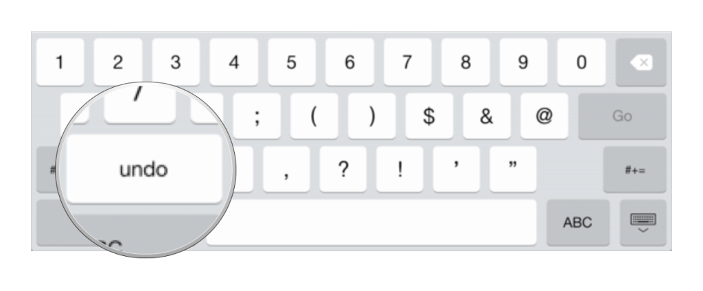 iPad undo button