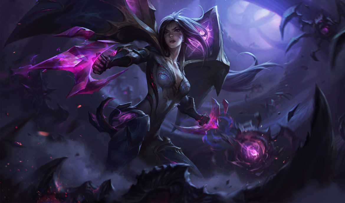 This image of Kai'Sa in her normal skin is attached to an article that details how to counter Kai'Sa in LOL.