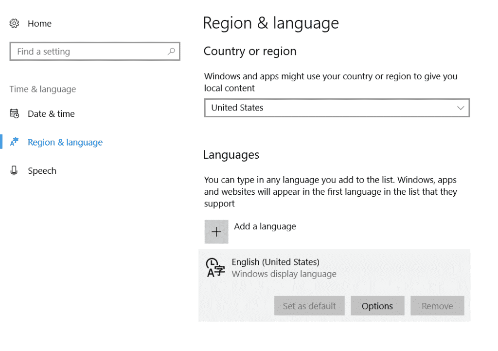change region and language to use Cortana