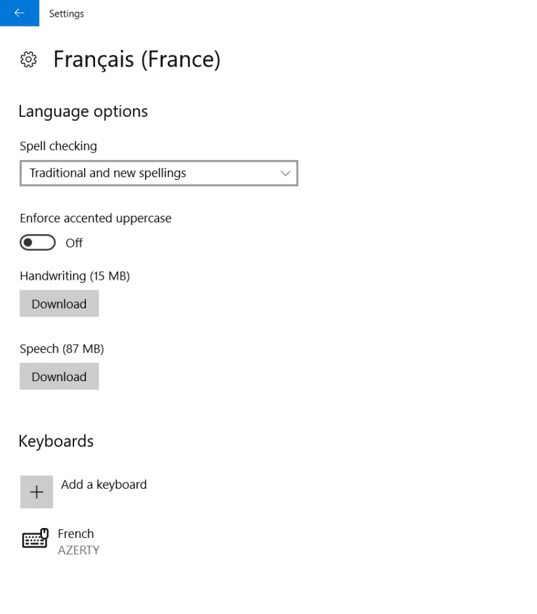 download speech data for language pack Windows 10