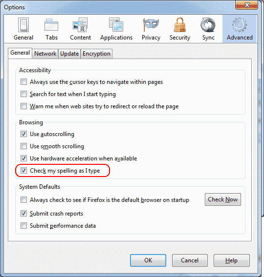 Firefox-spellcheck-option-enable-disable-options