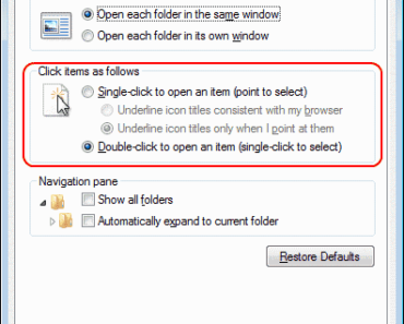 how to enable single-click on Windows 10
