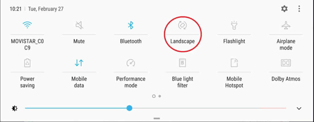 auto rotate s9