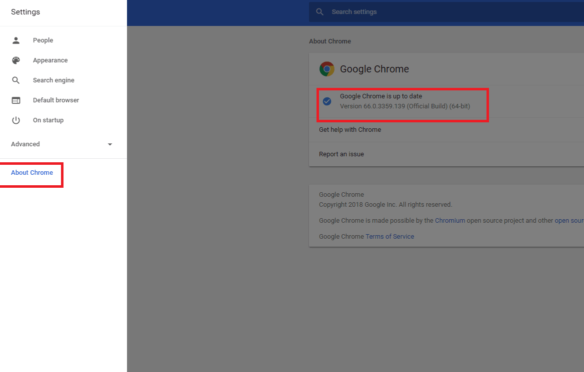 how to check chrome version and bit info
