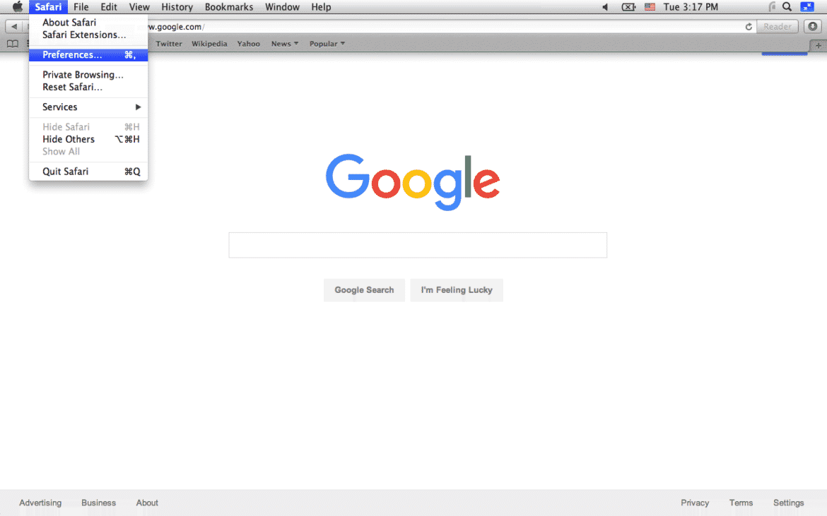 Safari Make Google Default Search Engine