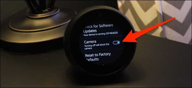 how to disable camera on echo dot