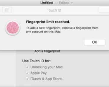 HOW TO FIX FINGERPRINT LIMIT REACHED ERROR ON MACBOOK PRO