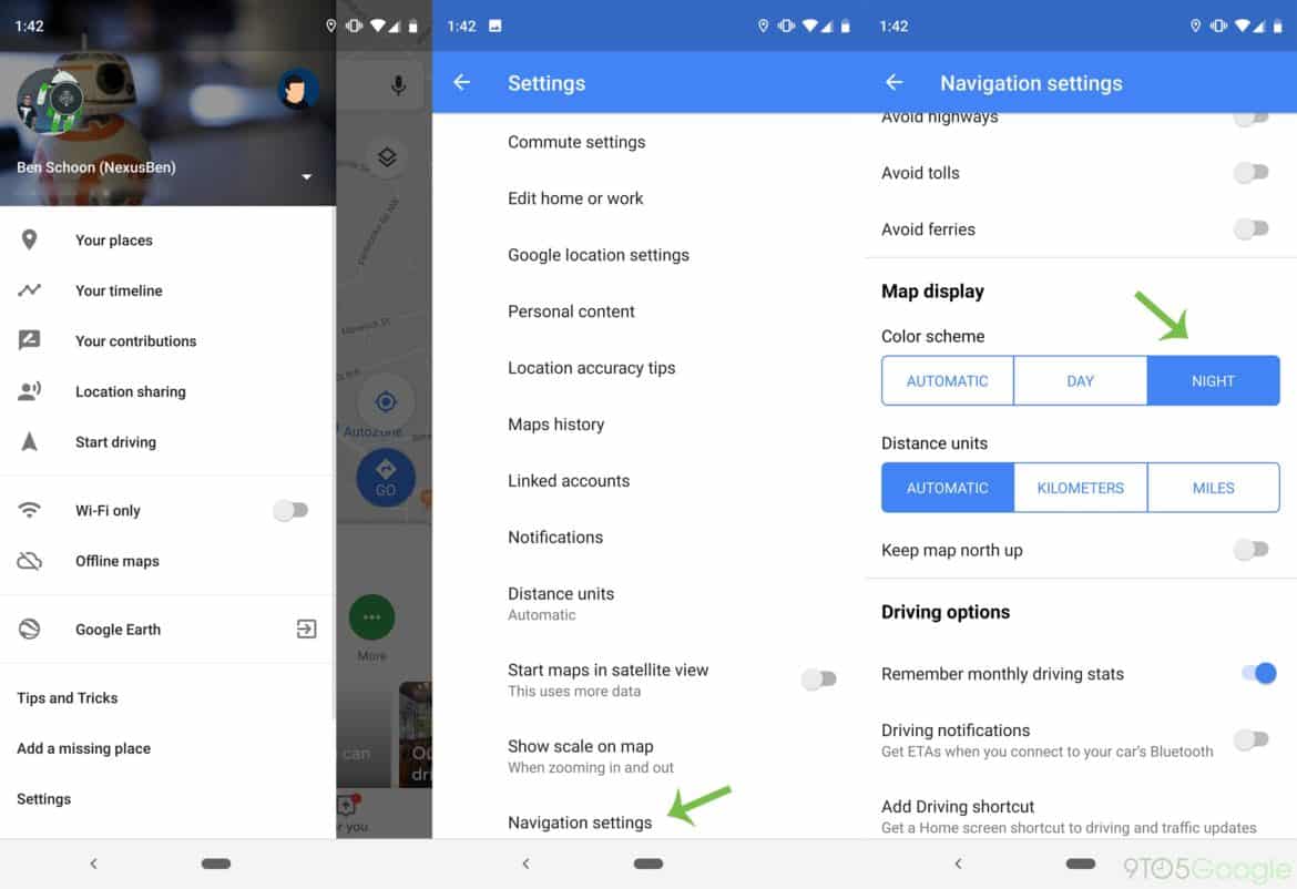 How To Use Dark Mode On Google Maps Navigation For Android.