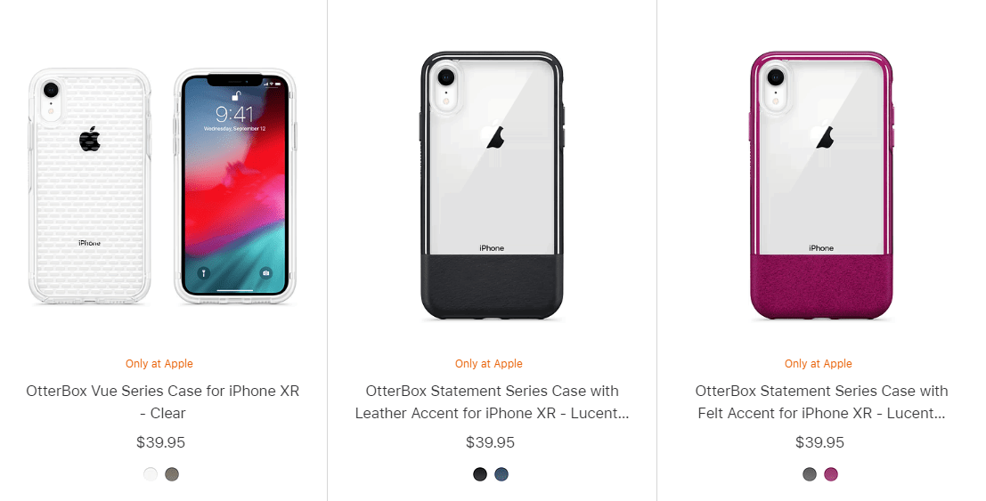 An image of Apple's iPhone XR Cases. This image is attached to an article that tells you where to buy the best iPhone XR cases.