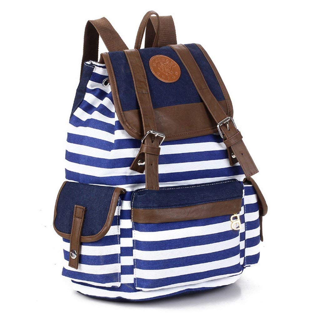 Unisex Canvas Backpack School Bag with laptop compartment. As seen as part of an article that discusses the top laptop backpacks for college.