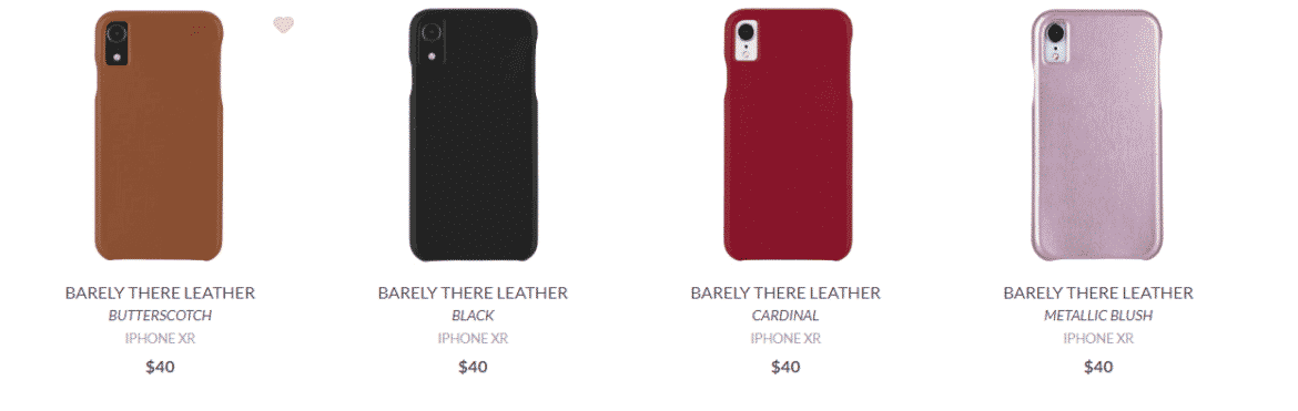 Another image of Leather casings for the iPhone XR offered by Case-Mate.