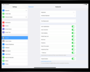 Image showing how to customize iPad Pro keyboard settings.