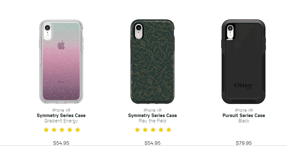 An image of the symmetry & pursuit series of cases for the iPhone XR by OtterBox.