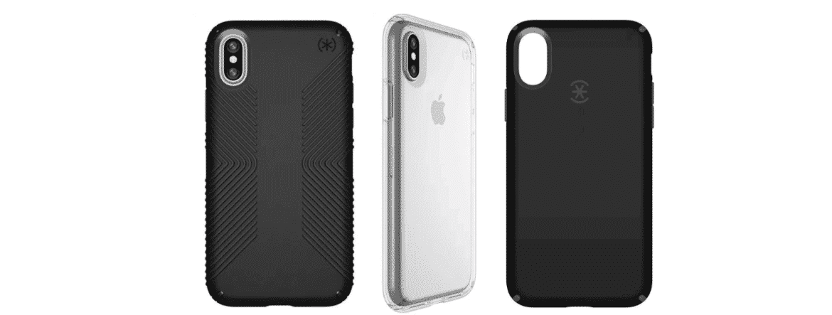 An image of a A sampling of Speck iPhone X Cases.