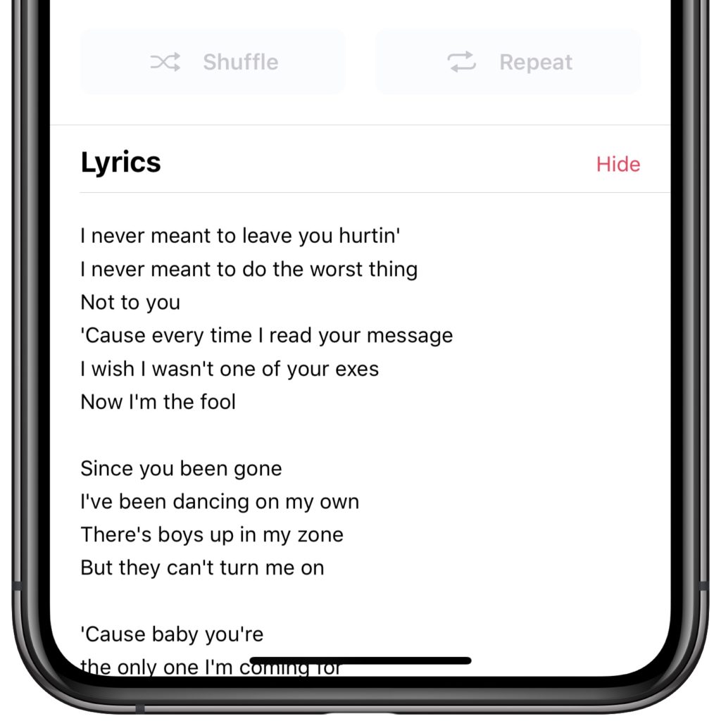 how to view lyrics apple music